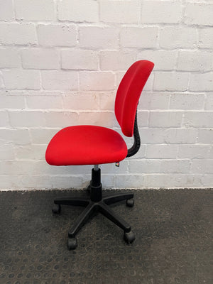 Red Typist Chair on Wheels