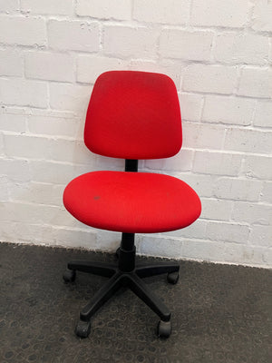 Red Typist Chair on Wheels