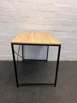 Light Wood Print Steel Framed Desk