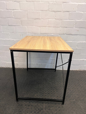 Light Wood Print Steel Framed Desk