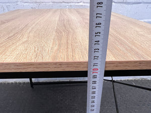 Light Wood Print Steel Framed Desk