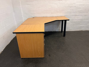 L-Shaped Desks with Four Drawer Credenza(LHS)(160cmx70cmx70cmx74cm)