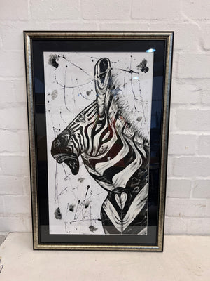 Black and White Zebra Painting