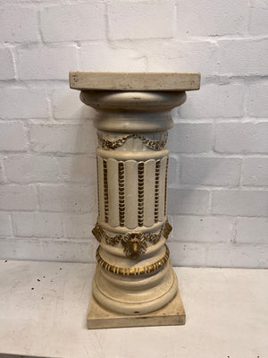 Cream and Gold Pillar Styled Pedestal