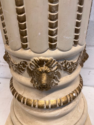 Cream and Gold Pillar Styled Pedestal