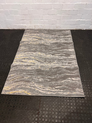 Grey and Gold Lounge Center Carpet 180 x 120cm