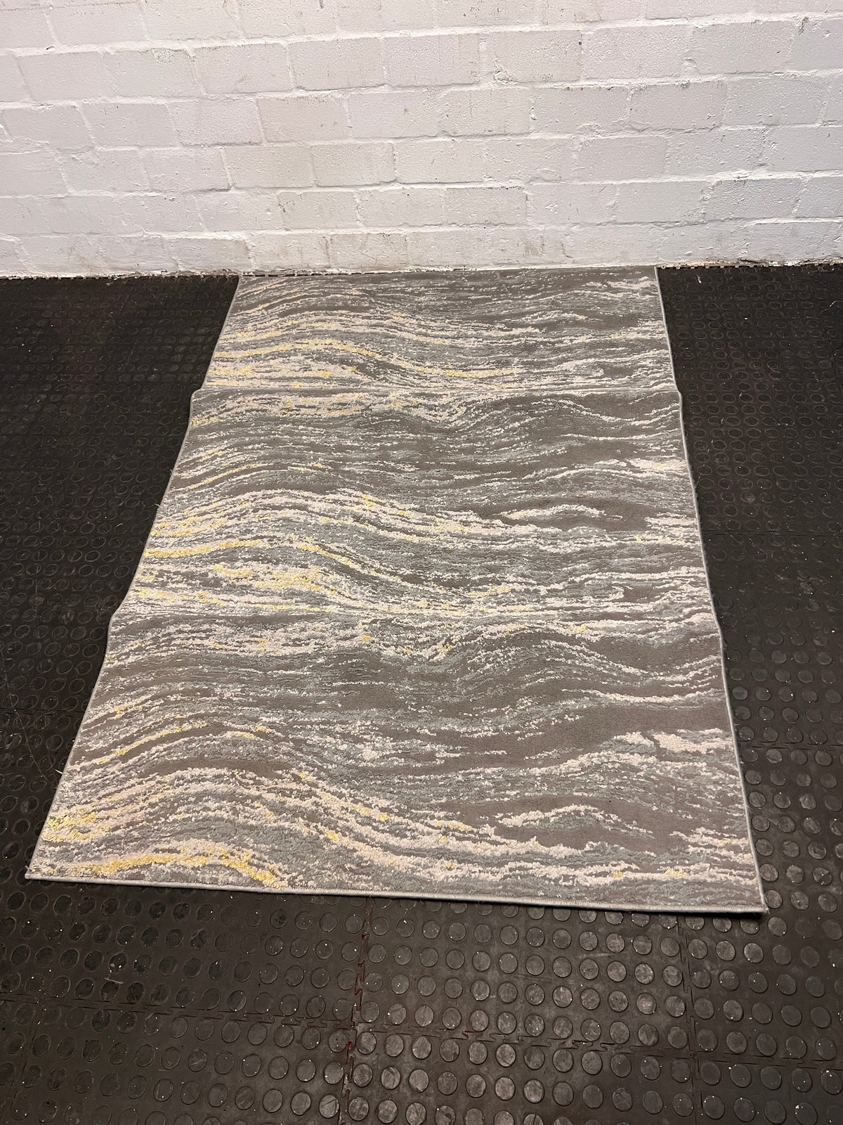 Grey and Gold Lounge Center Carpet 180 x 120cm - PRICE DROP