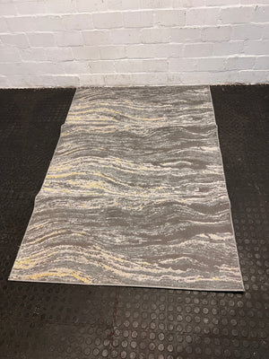 Grey and Gold Lounge Center Carpet 180 x 120cm