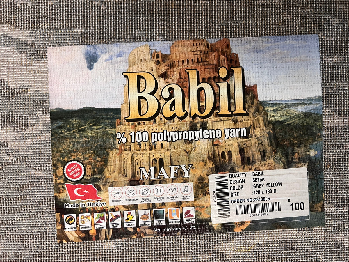 Grey and Gold Lounge Center Carpet 180 x 120cm - PRICE DROP