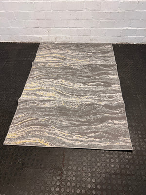 Grey and Gold Lounge Center Carpet 180 x 120cm