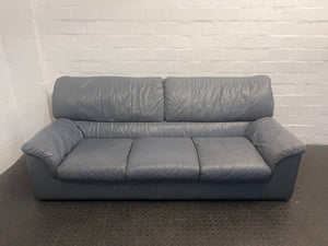 Grey Pleather Three Seater Couch - REDUCED