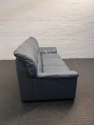 Grey Pleather Three Seater Couch - REDUCED