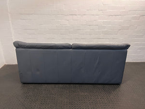 Grey Pleather Three Seater Couch - REDUCED