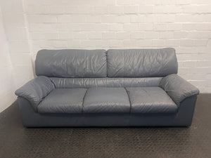 Grey Pleather Three Seater Couch - REDUCED