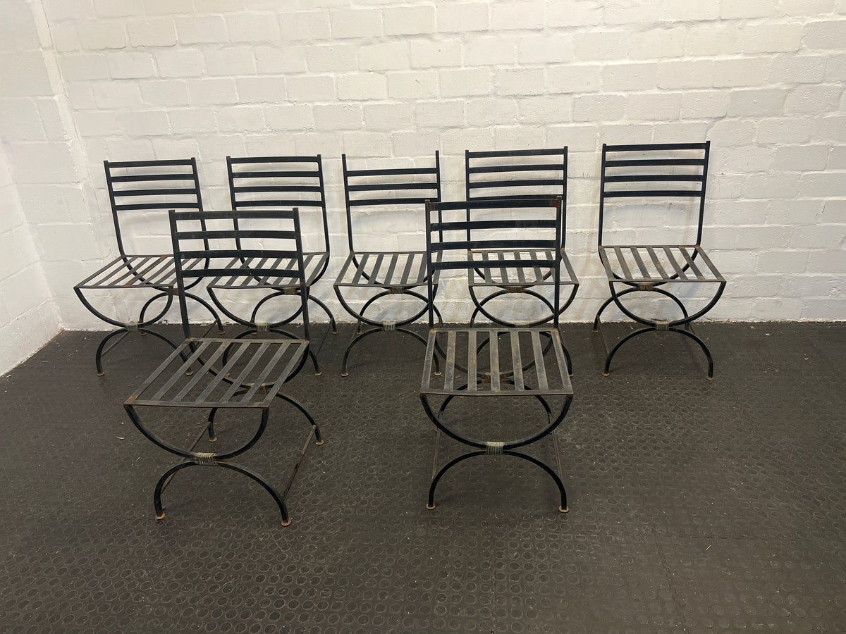 Iron Slatted Outdoor Chair (Some Rust)