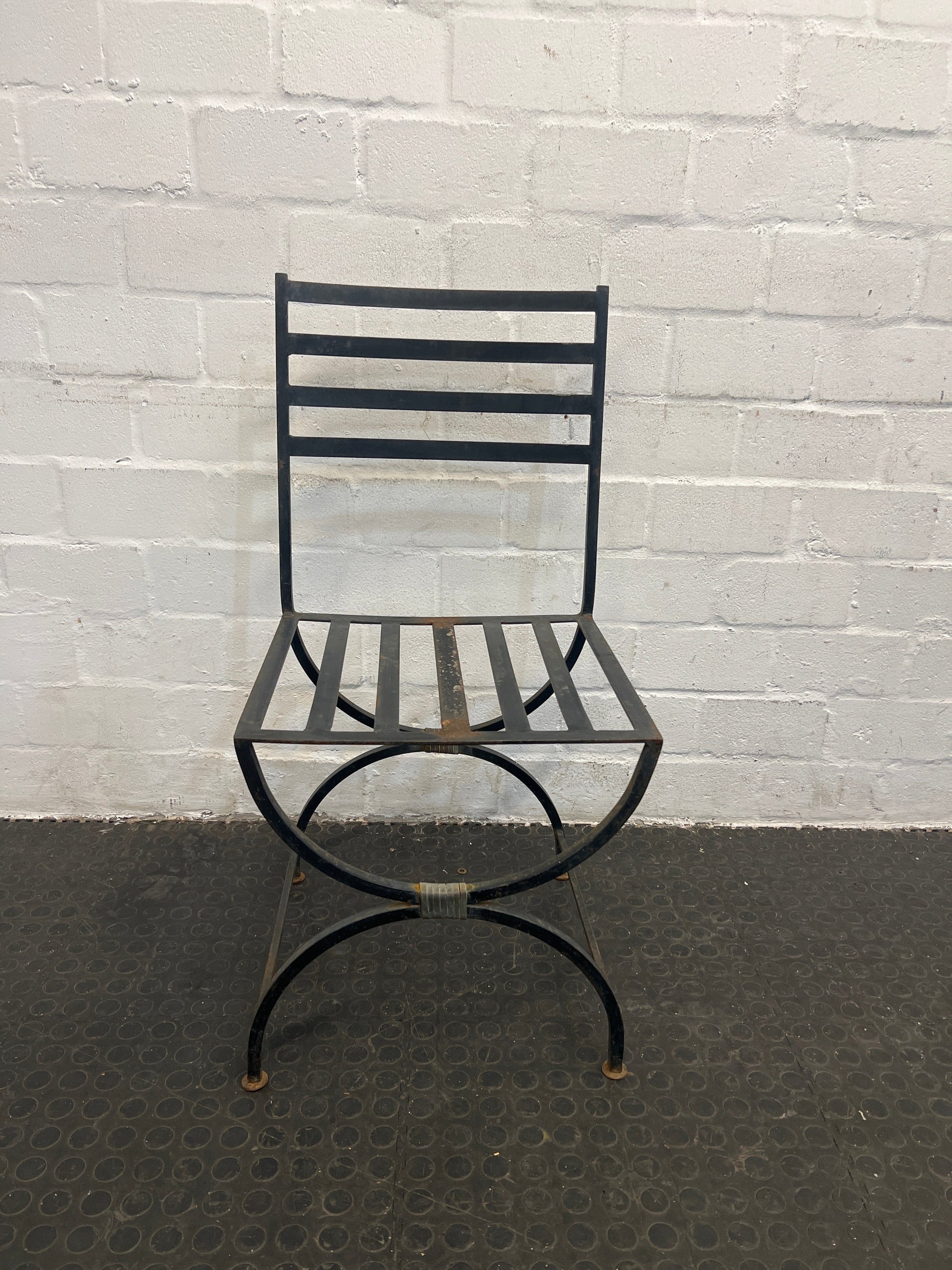 Iron Slatted Outdoor Chair (Some Rust)