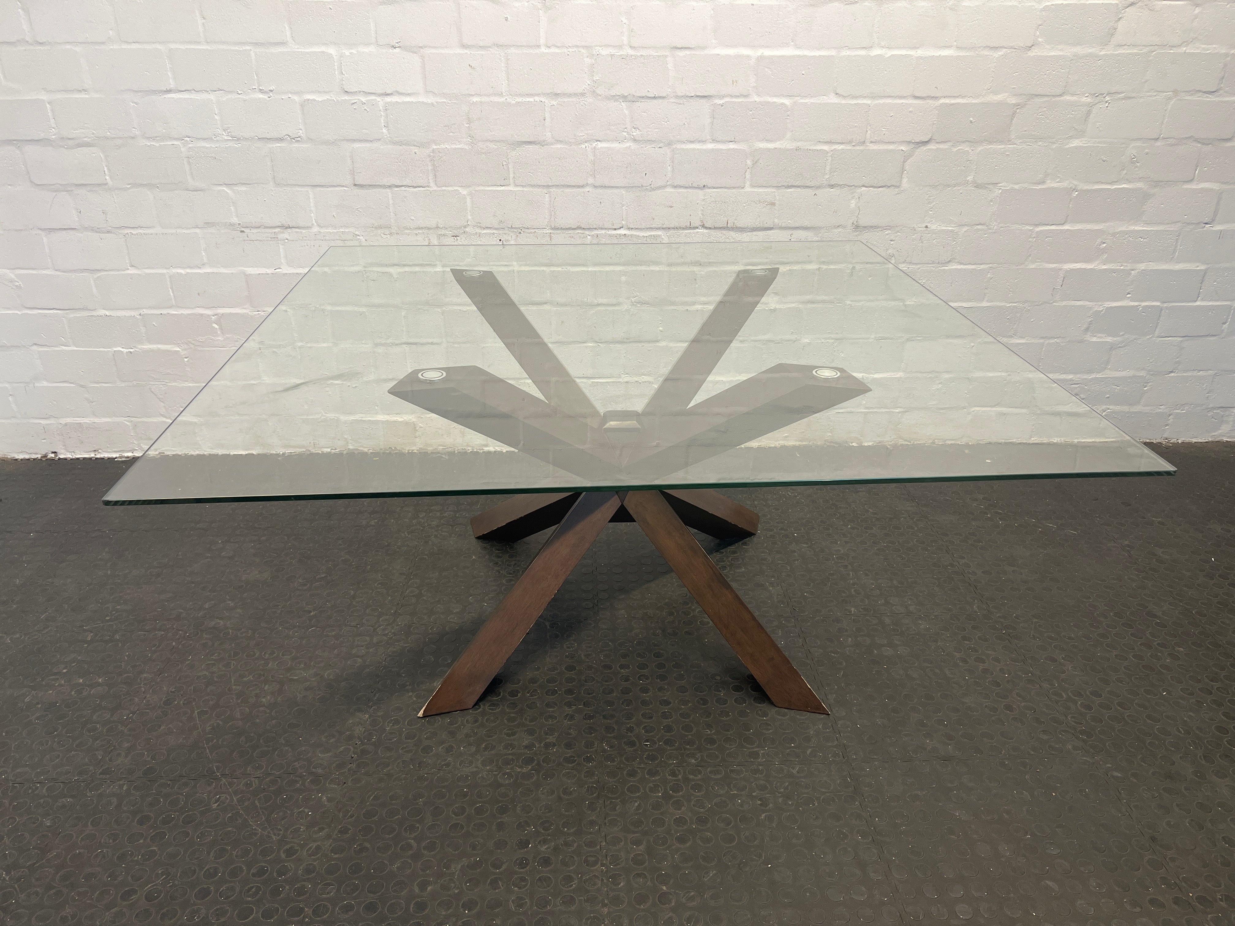 Eight Seater Seater Square Glass Dining Table Coricraft Glass