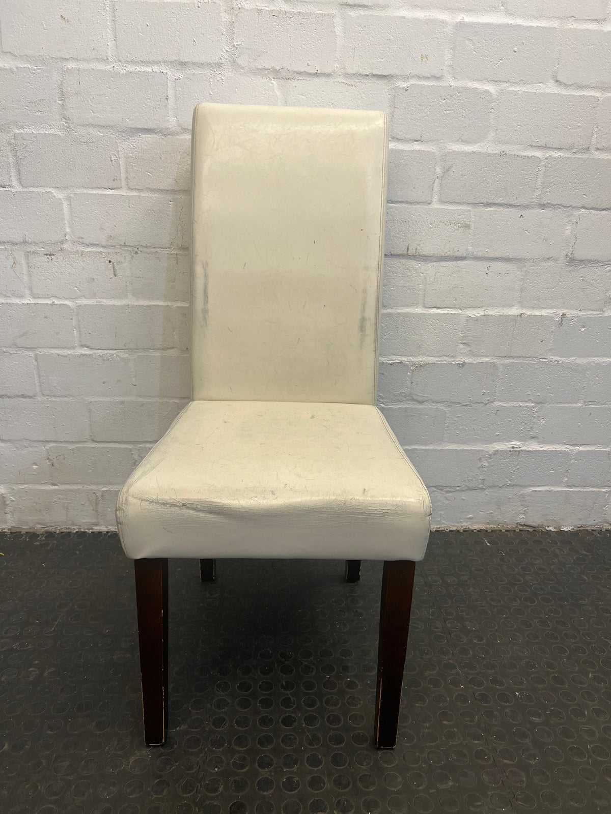 White Pleather Dining Chairs - PRICE DROP