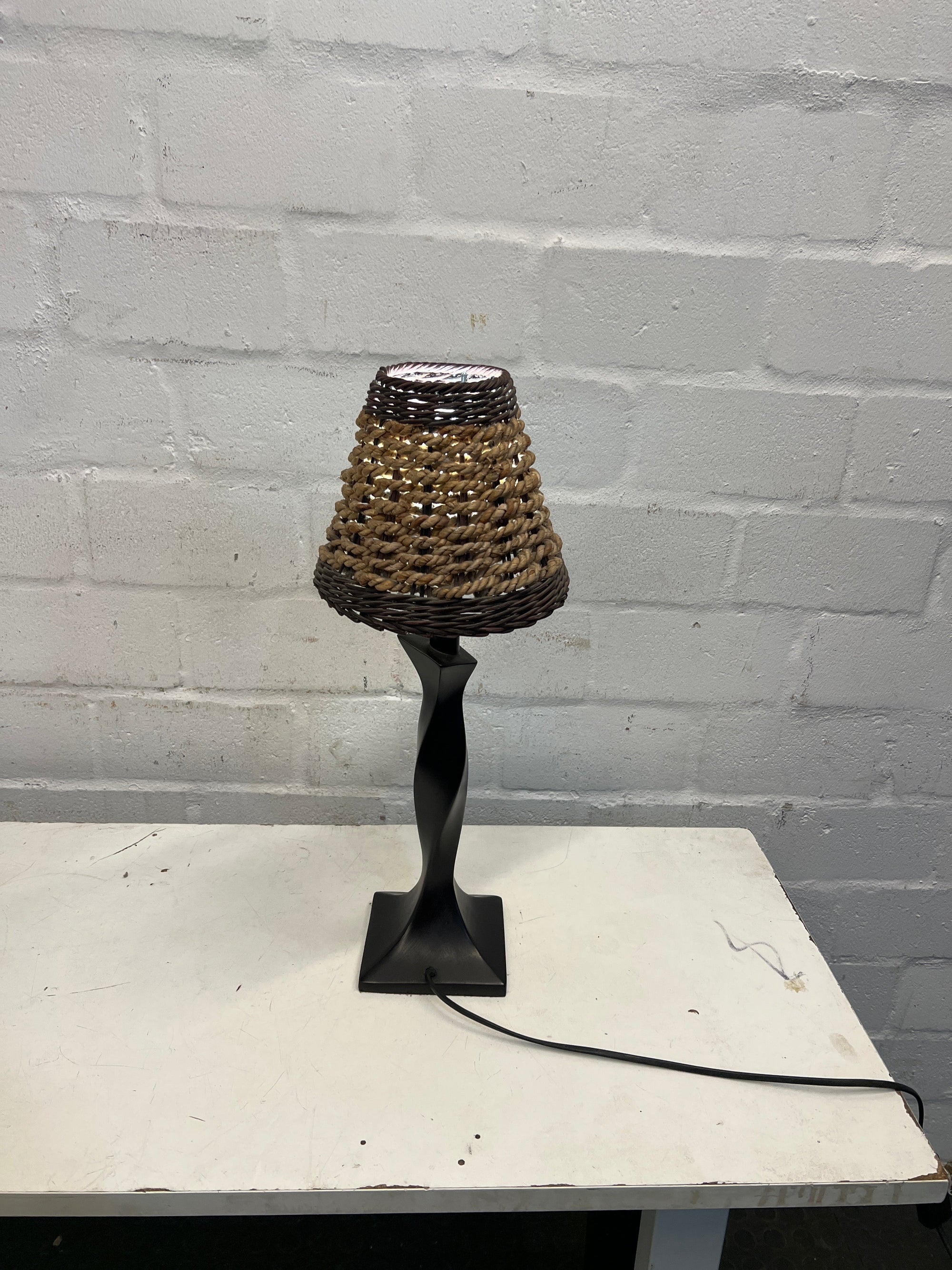 Twisted Design Wicker Lamp