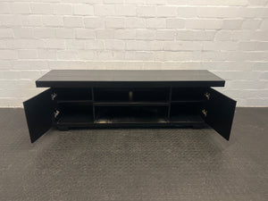 Black Two Door Tv Cabinet with Shelving Space - REDUCED