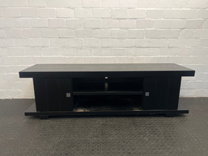 Black Two Door Tv Cabinet with Shelving Space - REDUCED