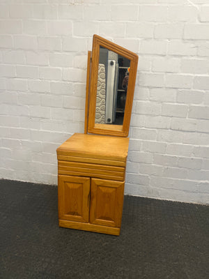 Pine Bedside Pedestals with Mirrors - REDUCED