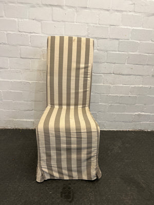 White Coricraft Dining Chair with Striped Covers - REDUCED