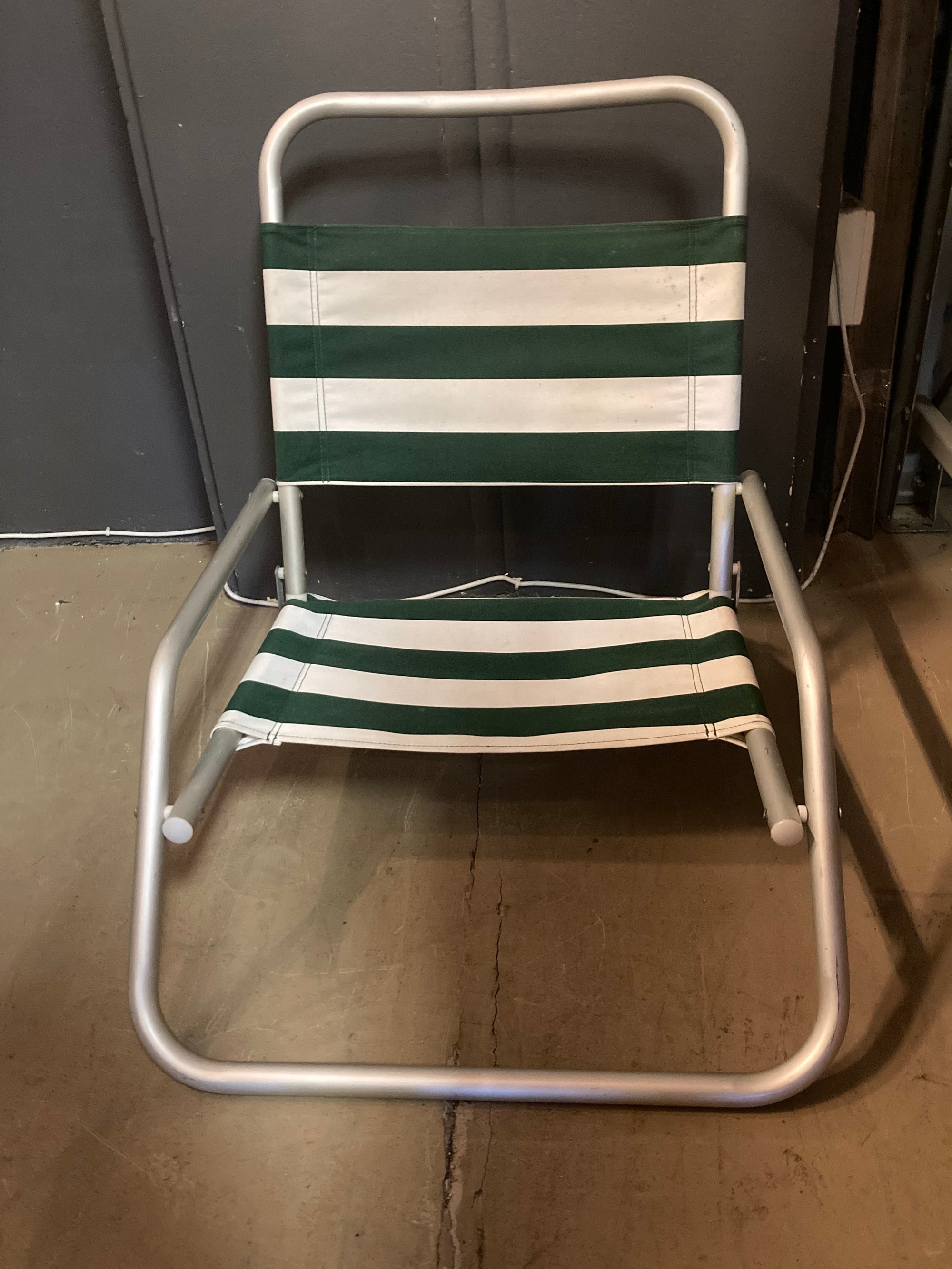 Green and White Steel Framed Sunloungers