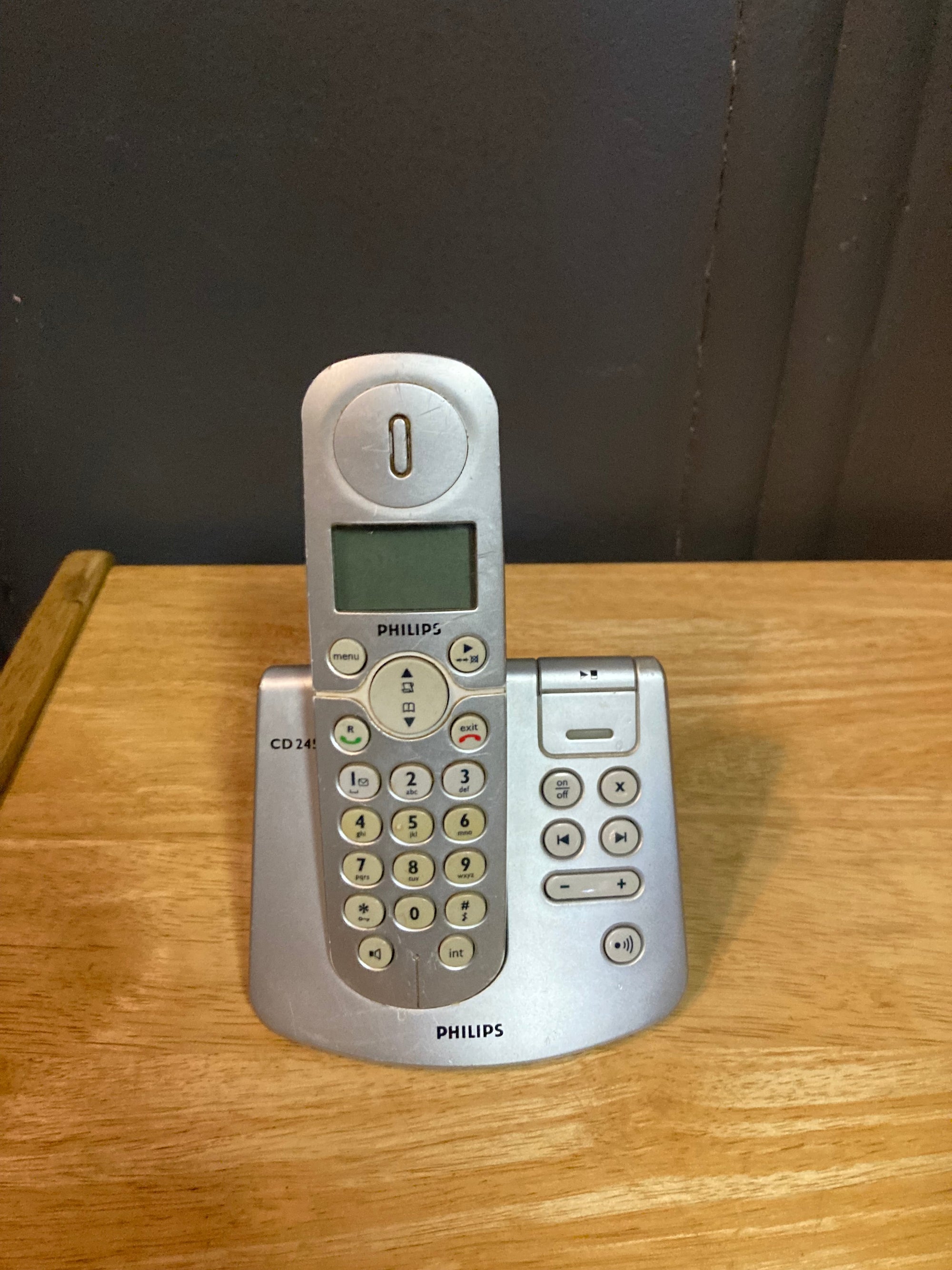 Silver Phillips Cordless Phone