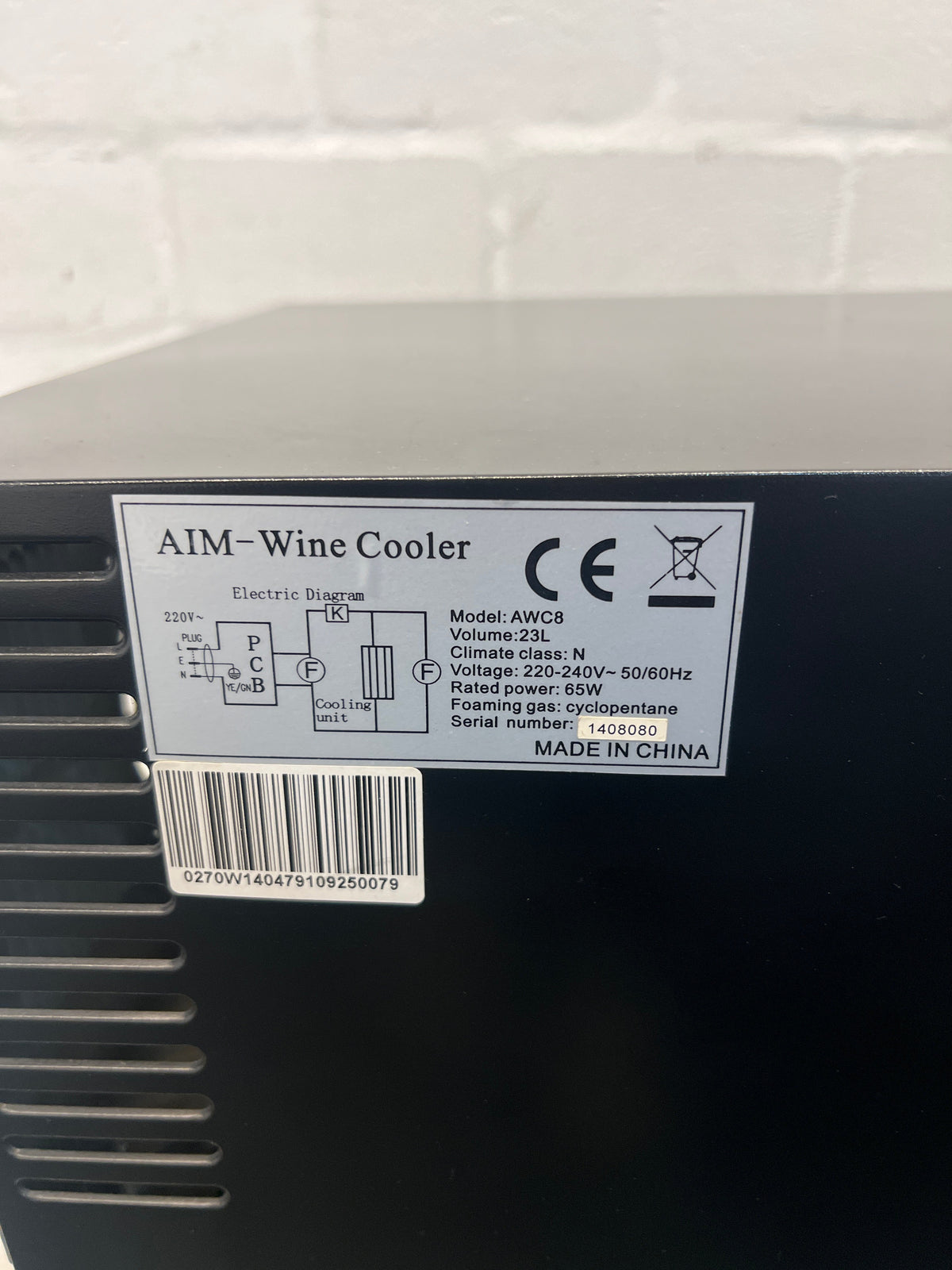 Aim Mirror Finish Wine Cooler 23l (AWC8) - REDUCED