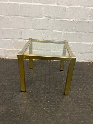 Gold Framed Glass Side Table