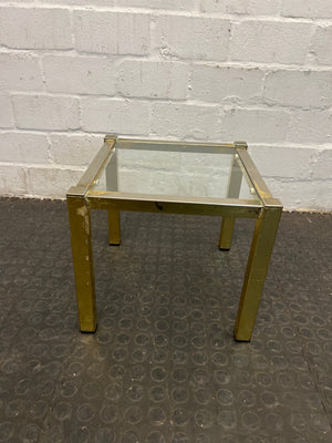 Gold Framed Glass Side Table