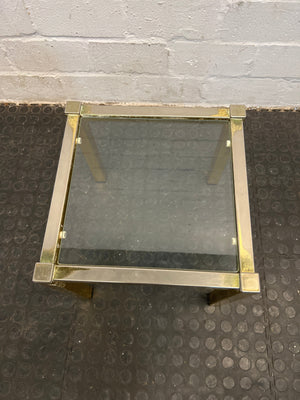 Gold Framed Glass Side Table