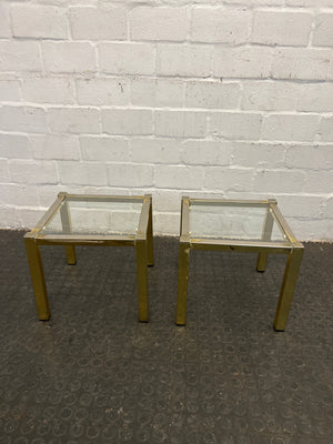 Gold Framed Glass Side Table