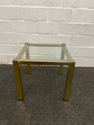 Gold Framed Glass Side Table