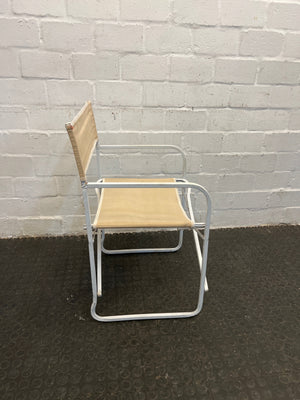 White and Beige Steel Framed Visitors Chair