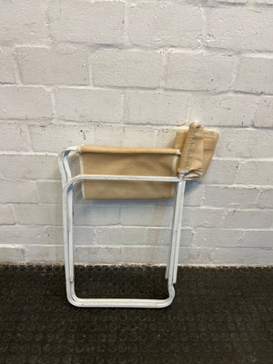 White and Beige Steel Framed Visitors Chair