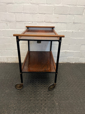 Wooden Serving Table on Wheels