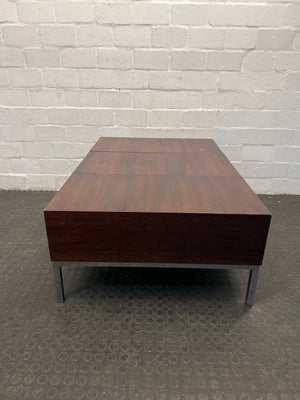 Wooden Expandable Coffee Table with Metal Stand - REDUCED