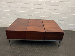 Wooden Expandable Coffee Table with Metal Stand - REDUCED