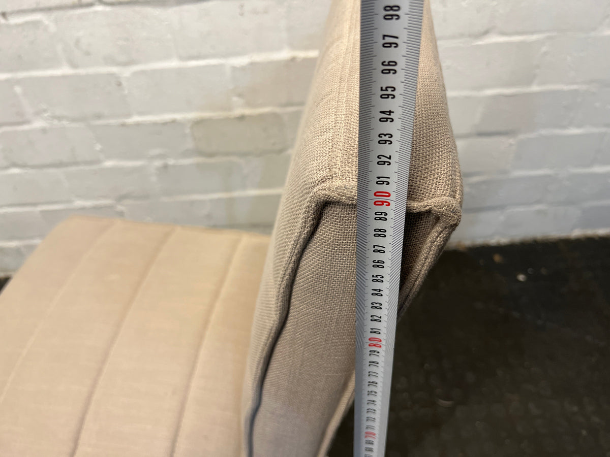 Coricraft Beige Upholstered Dining Chair with Wooden Legs - PRICE DROP