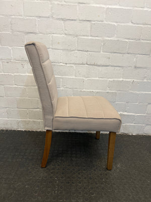 Coricraft Beige Upholstered Dining Chair with Wooden Legs