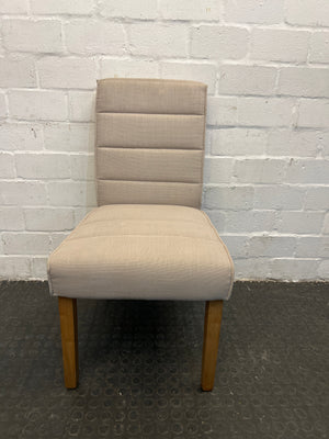 Coricraft Beige Upholstered Dining Chair with Wooden Legs