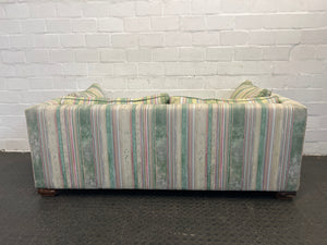 Green Striped Two Seater Couch - REDUCED