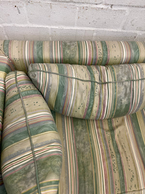 Green Striped Two Seater Couch - REDUCED