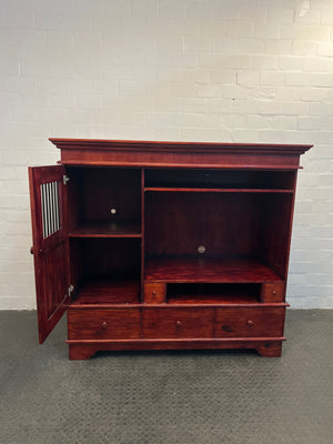 Wooden TV Unit Cabinet with Drawers - REDUCED