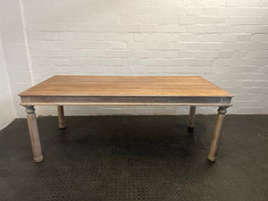 Solid Wooden Dining Table (Crack on Corner) - REDUCED