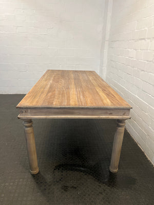 Solid Wooden Dining Table (Crack on Corner) - REDUCED