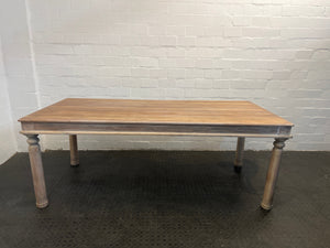 Solid Wooden Dining Table (Crack on Corner) - REDUCED