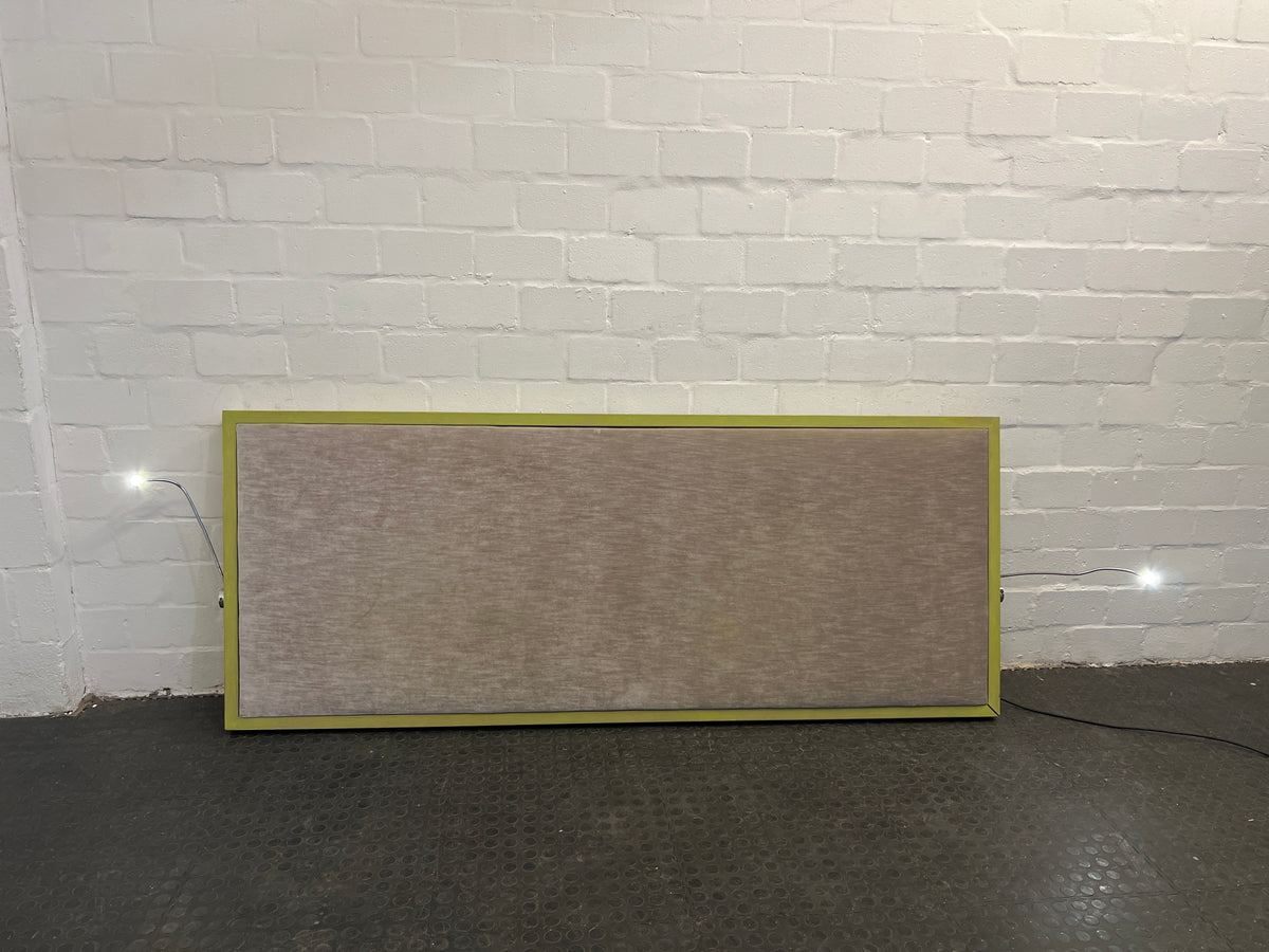 Green Headboard with Lights (Height 85.5cm) x (Width: 200.5cm) - REDUCED - 2ndhandwarehouse.com